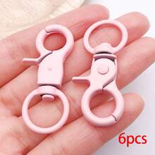 6pcs Multicolor Matte Painted Swivel Lobster Clasps Candy Color Spring Snap Hooks Ring For DIY Keychain Bag Pendant Jewelry Making Supplies - Multicolor - View 11
