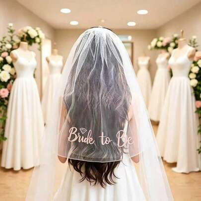 Khăn voan cài đầu cô dâu Bride To Be in ép kim vàng, quà tặng tiệc độc thân, phù hợp cho tiệc độc thân, tiệc cưới, lễ đính hôn, 1 chiếc khăn voan cài đầu ruy băng Bride To Be, phụ kiện tiệc độc thân, trang trí tiệc bridal shower, quà đính hôn, băng đô khăn voan Bride To Be kèm lược, khăn voan thêu Bride To Be cho cô dâu tiệc độc thân đính ngọc trai, khăn voan cô dâu tùy chỉnh kèm chữ, trang trí băng đô, phụ kiện cài đầu màu trắng làm quà tặng bridal shower