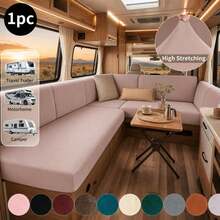 1Pc Milk Silk RV Sectional Sofa Slipcover, All Season Universal Anti-Scratch Anti-Slip Dustproof Couch Cover, Machine Washable Furniture Protector For Camper RV Living Room Bedroom Study - Multicolor - View 1