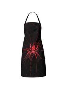 4Pcs/1pcDay Of The Dead Print Apron, Sugar Skull Skeleton Pattern Kitchen Apron For Cooking Baking Halloween PartySkeleton Apron For Halloween, White Human Skeleton Bones Print Black Kitchen Apron - Multicolor - View 7