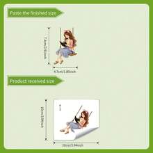 10/6/4/3/2/1pc Cute Cartoon Girl And Puppy Light Switch Stickers Minimalist Kawaii Walking Character Removable PVC Aesthetic Switch Panel Wall Decals For Bedroom Home Decor - Little Girl - View 8