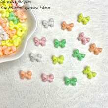 10mm Acrylic Macaron Color Small Bow DIY Mobile Phone Chain Hair Accessories With Separated Beads Accessories Material Loose Beads - Multicolor - View 25