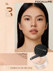 FOCALLURE Bedak Tabur Ringan Mineral 7g, Tahan Lama 24 Jam, Mengontrol Minyak, Bedak Halus Transparan, Hasil Akhir Matte Soft Focus, Bebas Minyak & Tanpa Kilap, Cocok Untuk Semua Jenis Kulit, Menyamarkan dan Melembutkan Pori-Pori dan Garis Halus - 03 Wheat - View 8