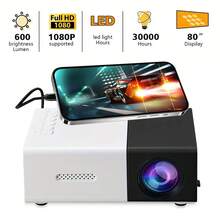 720P HD Mini Projector, Portable LED Projector With USB/SD/AV Ports, Compact Home Theater Movie Projector, Multi-Functional Projector For Outdoor Camping Office, Ideal Birthday Gift For Kids Family - UK Plug(220-240V) - View 2