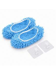10/6/2Pcs(Shoe Covers And Hooks) Chenille Shoe Cover Set: Hand Wash-Free, Reusable Microfiber Dusting Shoes - Simply And Fun Cleaning Your Floors! - Multicolor - View 7