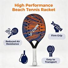 Beach Tennis Racket With Storage Bag, Lightweight Anti-Slip Handle Beach Tennis Racket, Suitable For Adult Beginners Outdoor Beach Sports Training - Multicolor - View 5