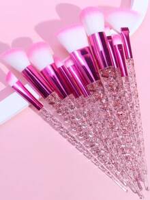 5 pièces Ensemble de pinceaux de maquillage professionnels aléatoires, pinceau à poudre, pinceau de maquillage pour les yeux, outils de maquillage, rose rouge - Multicolore - Voir 7
