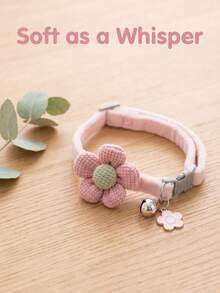 1pc Flower Decor Pet Collar With Pendant, Suitable For Small Cats And Dogs, Decorative Leash Function (Neck Circumference 20-31cm) - Pink - View 5