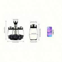 360° Rotating Spice Rack, Kitchen Salt & Pepper Shakers, Tea Coffee Sugar Canisters, 6-Jar Spice Organizer Tower Set With 6 Glass Spice Refill Jars, Suitable For Cabinet Countertop Cooking (Spices Not Included) - Multicolor - View 11