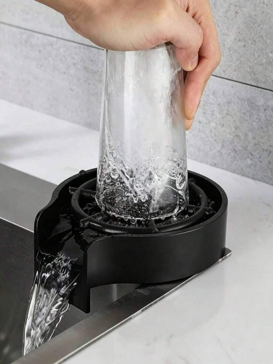 1/3pcs, One-Hand Operated High-Pressure Kitchen Cup Washer, Efficient Stain Removal Automatic Kitchen Cleaning Machine, Easy To Disassemble And Wash Glass Rinser - High-Pressure Spray, Automatic Rotation, Easy To Clean, No Stains, Suitable For Home Kitchen Sink Cup Cleaning, Bathroom Mouthwash Cup Cleaning, Baby Bottle Daily Cleaning. Automatic Rotation Cleaning Kitchen Utensils, Easy To Install Durable Universal Kitchen Accessory, One-Hand Press Compatible With Kitchen Sink Cup Washer, Simple Versatile Home Decor Cleaning Item, Shiny Clean Kitchen Decor Accessory, Compact Practical Bathroom Decor Rinser, Random Style.