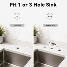 Aquafaucet 10" Kitchen Sink Faucet Hole Cover Deck Plate Escutcheon Brushed Nickel - como en la imagen - Ver 5