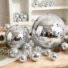 1pc Halloween Decorations Festival Decorative Ball Halloween/Christmas Disco Ball Cool & Fun Silver Hanging Party Ball - Large Party Decoration Party Design Lighting Ball Suitable For DJ Club Stage Bar Party Wedding Holiday Decor - Silver - View 10