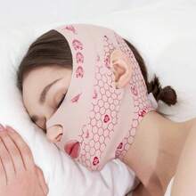 1pc Reusable V-Shaped Chin Lifting Mask, Adjustable Elastic Strap, Facial Contour Care Tool, Double Chin Jawline Lifting Trainer, Comfortable Fit Design, Suitable For Daily Beauty Care And Home Facial Use - Multicolor - View 1