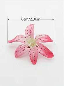 5pcs Multicolor Artificial Lily Flower Heads, Realistic Fake Flower Heads, Suitable For Crafts, Floral Arrangements, Wedding Bouquets, Wreaths And Home Party Decoration - Multicolor - View 4