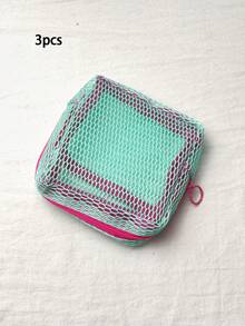 1/2/3pcs Tas Kosmetik Portabel Kapasitas Besar Desain Jaring Aneka Warna, Tas Penyimpanan Perjalanan Harian, Tas Perlengkapan Mandi - MultiWarna - View 12