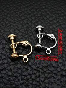 6/10/20pcs Klip Telinga Spiral Stainless Steel Aksesoris Anting dengan Bantalan Telinga Berputar, Cocok untuk Wanita Tanpa Tindik Telinga, Pembuatan Anting DIY - Klip telinga - View 3