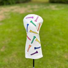 Colorful Golf Club Head Covers, Suitable For Drivers And Utility Clubs, Popular Protective Covers For Cross-Border, Universal Golf Head Caps. - White - View 9