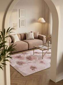 1pc Modern Aesthetic Fresh Oil Painting Style Floral Soft Faux Cashmere Area Rug, Bathroom, Kitchen, Entrance, Hallway, Bedside, Living Room, Bedroom, All Season Machine Washable Floor Mat, Home Decor - Multicolor - View 6
