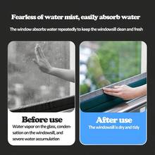 1 Set 3cm*4m Window Glass Water-Absorbing Sticker, Anti-Condensation Winter Window Sill Sticker, Anti-Dew Sealing Tape, Window Glass Self-Adhesive Felt Strip, Used For Windows, Doors, Air Conditioners, Dry Barrier, Easy To Install And Clean, Keep Your Windows Clean And Dry - 1pc - View 7
