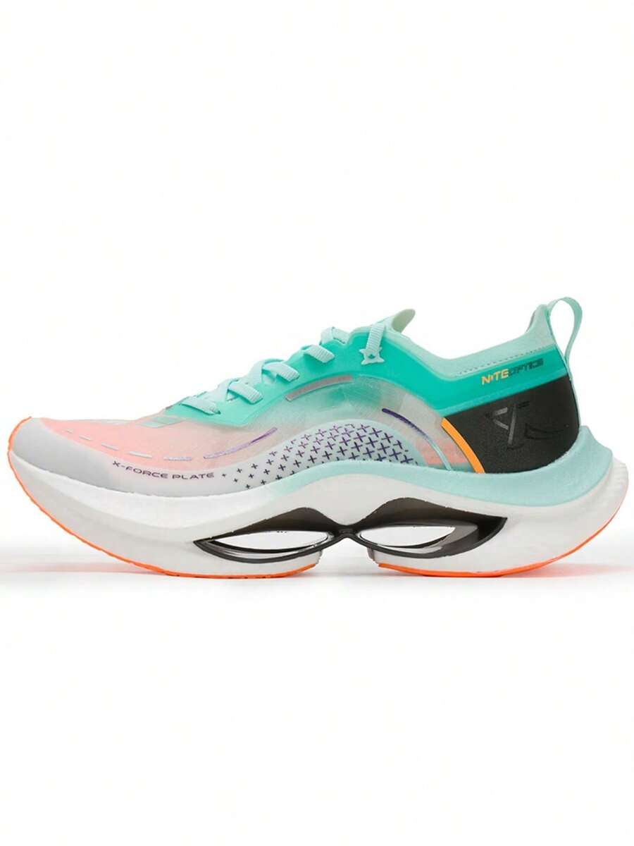 XTEP Sepatu Lari Outdoor Pria Seri Wind Fire 29 Generasi Baru dengan Bantalan, Ketahanan Aus, dan Anti Selip - Biru mint/putih dan merah muda - View 1