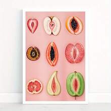 Art Deco Style Sliced Fruit Art Print - Empowering Wall Decor, Positive Body, Vertical Composition, Frameless Ink Medium, Digital Download - A - View 9