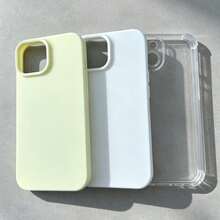 3pcs Solid White Yellow Transparent Large Hole Frame Anti-Drop Phone Case Compatible With Apple 17 Pro Max/17/16/15 Pro Max/15 Plus/15 Pro/15/14 Pro Max/14 Plus/14 Pro/14/13 Pro Max/Pro Max/12 Pro Max/12 Pro/12/11 Pro Max/11, Perfect Christmas Gift, New Year Gift, Easter Gift, Ideal Choice For Family And Friends, Best Christmas Selection - Multicolor - View 4