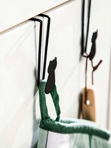 Playful Cat-Shaped Heavy Duty Cast Iron Door Hook, Easy To Install Space-Saving Storage Rack, Can Hang Hats, Towels, Wallets And Bathrobes, Casual Home Door Hanging Storage Organizer - Multicolor - View 10