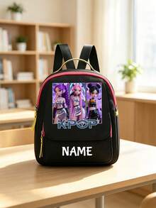 1pc Personalized Back To School Backpack, Casual Versatile K-Pop Music Idol Theme Print, Zipper Closure Nylon Material, Adjustable Shoulder Straps, Hand-Carry, Suitable For Dancing, Shopping, Outdoor Trips, Daily Use. Birthday Gift. - Multicolor - View 17