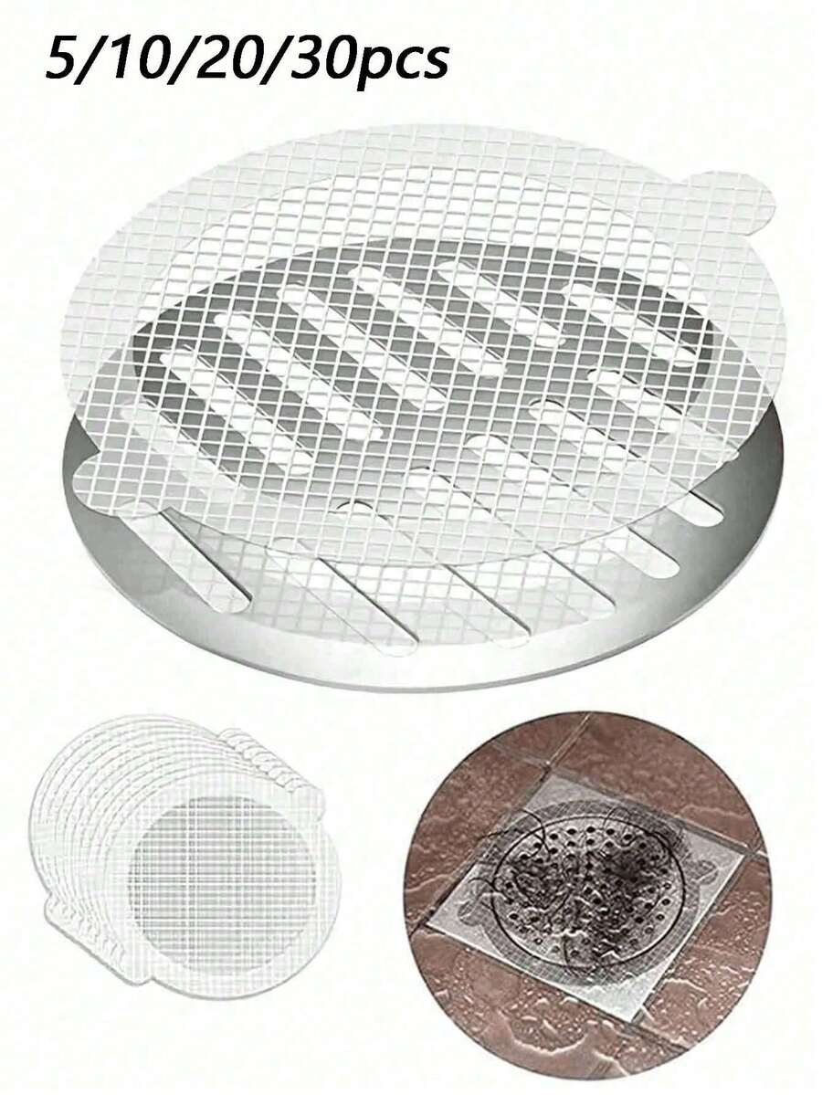 5/10/20/30pcs Drain Strainer Cover, Hair Catcher, Shower Floor Drain Filter, Floor Drain Filter Sticker, Sink Filter Sticker, Bathroom Tool, Bathroom Accessory - Multicolor - View 1