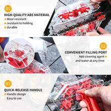 1pc Bike Chain Cleaner Tool Kit, Transparent Bicycle Chain Cleaning Machine With Built-In Brushes, Quick Deep Clean Chain Washer For Mountain & Road Bike Drivetrain Maintenance - Red - View 8