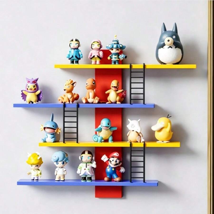 Assembled Wooden Display Cabinet Shelves Model Storage Display Rack | Multi-Functional Vanity Vertical Tray Rack | Home Decor Display Rack - Multicolor - View 1