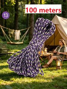 10/50/100m Black Nylon Braided Rope, Durable Twisted Polypropylene Cord, Suitable For Outdoor Use, Clothesline, Tent DIY, Handicraft And Binding - Multicolor - View 34