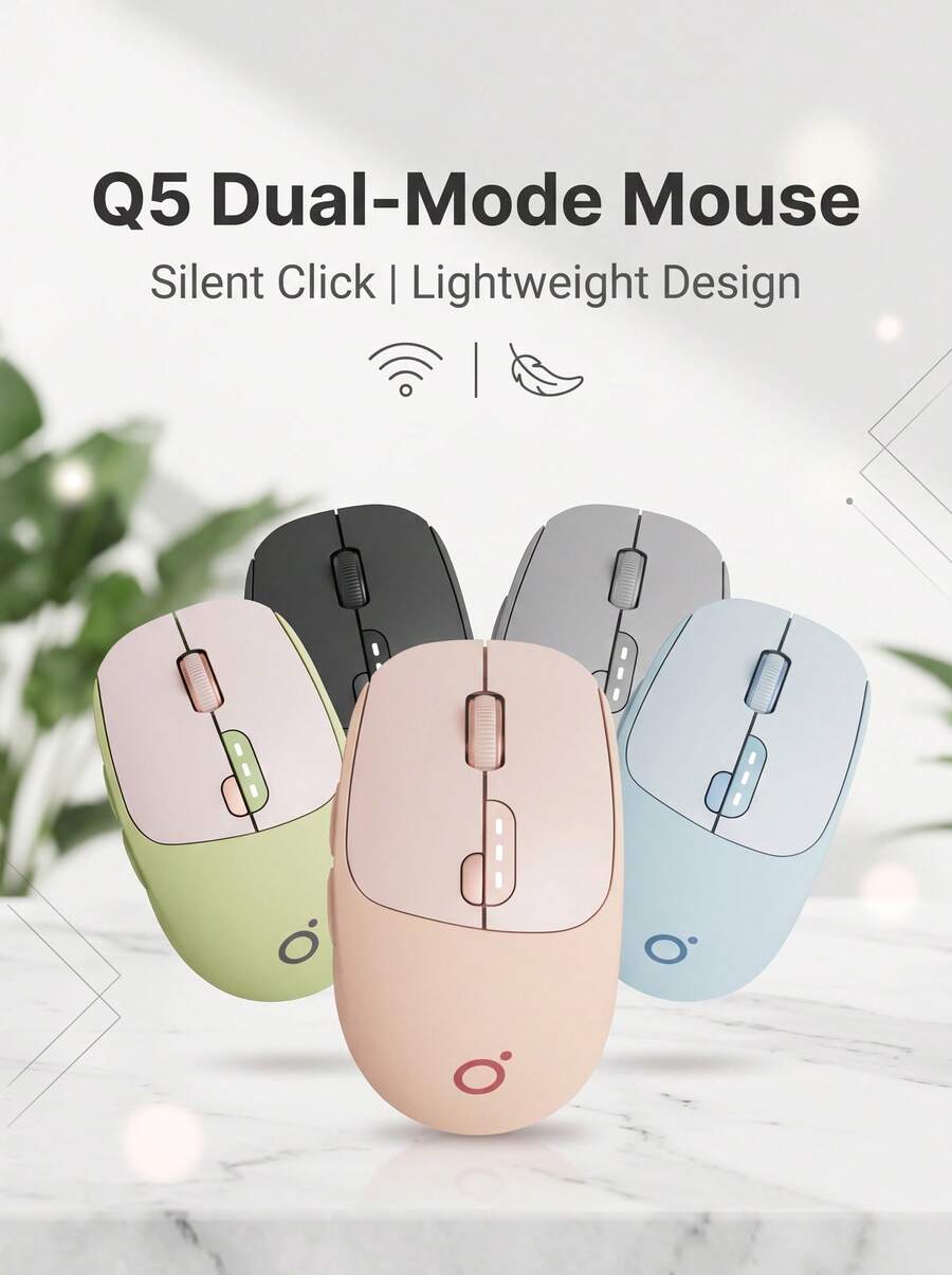 EWEADN Q5 Bluetooth 2.4G Dual-Mode Silent Wireless Mouse 500mAh 2400DPI Lightweight Portable Office Mouse With Visible Battery Indicator Suitable For Laptop/PC/MAC - View 1