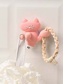 1/2 buah Rak Penyimpanan Gantung Dinding Bentuk Kucing Lucu, 2-in-1 Tempat Sikat Gigi + Penjepit Kabel, Kait Perekat Tanpa Bor dengan Cangkir Hisap, Cocok untuk Penyimpanan Kabel Pengisi Daya di Wastafel Kamar Mandi/Meja, Bahan Silikon - MultiWarna - View 12