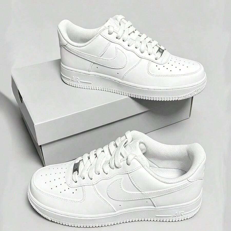 Nike Air Force 1 Low Pure White Sleek Clean Design Everyday Fashion Shoes - 白色 - 查看 1