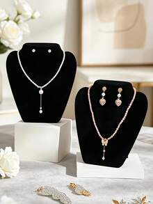 1/5/10pcs Jewelry Display Stand With Bust Mannequin, Necklace Pendant Earring Display Rack, Tower Display Stand, Valentine's Day Back To School - Multicolor - View 4