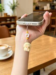 1 buah Liontin Kelinci Lucu Berbulu, Penutup Debu Ponsel, Manik-manik Kacang Motif Wortel, Dekorasi Anti Debu dan Tahan Air untuk Port Pengisian Daya Ponsel dan Tablet - MultiWarna - View 4