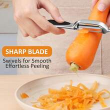 Stainless Steel Vertical Peeler, Sharp And Smooth Without Jamming, Suitable For Potatoes/Apples/Cucumbers. - Black Handle Vertical Peeler - View 3