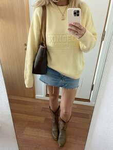 Women's Comfortable Versatile Loose Long Sleeve New Style Hot Girl Pullover Sweater Fall - Butter Yellow - View 6