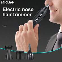 4-In-1 Professional Grooming Kit, USB Rechargeable Nose & Ear Hair Trimmer, Beard & , Men's Personal Care Tools, 500mAh Battery Capacity - 黑色 - 查看 6