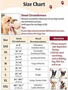1 Peça Máscara de Focinho de Malha Respirável Projetada para Cães de Focinho Curto, Adequada para Raças Pequenas a Médias como Corgis e Pomeranos - Multicolorido - Visão 9