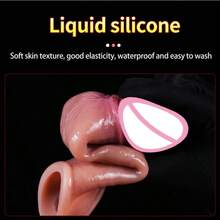 Sexy Realistic Men's Penis Sleeve, Reusable 8.6 Inch Silicone Penis Sleeve With Thickened Testicle Penis Ring, Enlargement Effect, Delay Erection And Enhance Erection, Penis Extender, Adult Toy For Men And Couples - one-size - View 4