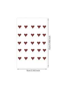 Impermeable, resistente al sudor, lavable. Un elegante tatuaje temporal de corazón rojo pequeño para la mano, adecuado para todos. - Marrón - Ver 6