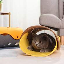 Felt Cat Tunnel Toy, DIY Cat Bed House, Kitten Mat, Pet Mat, Pet Toy, Tree Hole Maze, Cat Hiding Place, Detachable And Washable - Multicolor - View 11