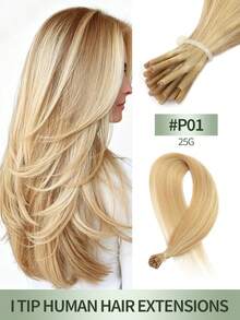 I Tip Hair Extensions Human Hair Extensions Color 1b Nature Black Straight Real Human Hair I Tip Keratin Extensions Invisible I Tip Human Hair Extensions Festival Concert Accessories Summer Travel Holiday Essentials - S27/613 - View 1