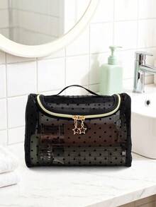 1/2pcs Portable Mesh Makeup Bag For Women, Large Capacity Mesh Toiletry Bag With Hanging Hook, Travel Wash Bag, Hanging Cosmetic Organizer, Toiletries Storage Bag, Essential Organizer For Business Trip And Travel - Multicolor - View 7