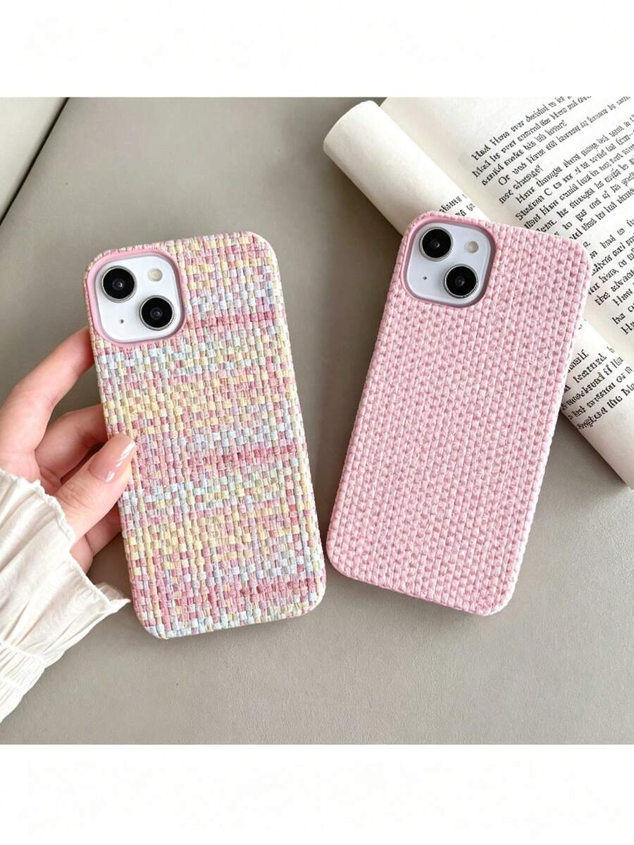 Casing Ponsel Apple 17Pro Max/17Pro/Phone 17/15Pro Max, Pelindung 14Pro, Pelindung 13Pro Baru, Anti-Jatuh 12Pro Baru, Pelindung Tekstur Anyaman 16Pro Max, Casing Ponsel 16Pro, Casing Ponsel 15Pro Baru, Casing Keras Setengah Tertutup, Warna-warni, Modis, dan Personalisasi 16Plus Baru - warna - View 1
