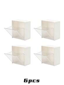 4pcs Wall-Mounted Storage Boxes - Cosmetic Storage Box, Jewelry Storage Box, Plastic Storage Rack, For Organizing And Storing Dental Floss, Hair Ties, Hair Clips, Powder Puffs And Other Items. Suitable For Home, Dorm, Commercial Space - Multicolor - View 10