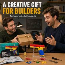 Juego de Lanzador de Bloques de Construcción DIY, Adecuado para Adolescentes 14+ y Adultos, Kit de Modelo de Ensamblaje con Mecanismo de Disparo Funcional, Incluye 40 Proyectiles de Plástico, Cargador, Mini Figuras, Soporte de Exhibición, Regalo Creativo - Multicolor - Ver 7