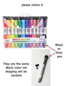 1/8/12/20pcs Colorful Whiteboard Markers With Magnetic Eraser, Easy To Erase Dry-Erase, Magnetic Attachment, 1-2mm Bullet Tip, Washable, Suitable For School Classroom, Teacher Office, Student Back To School - Whiteboard Pen - View 10